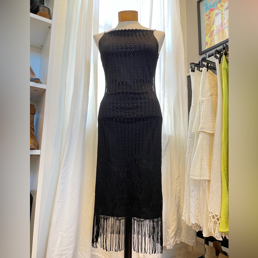 Vintage My Michelle crochet overlay midi dress Size S